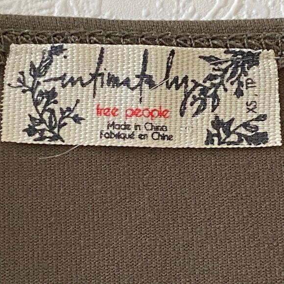 Free People Intimately Tank Top XS Olive Green Square Neck Seamless Stretch Cami - Picture 3 of 6